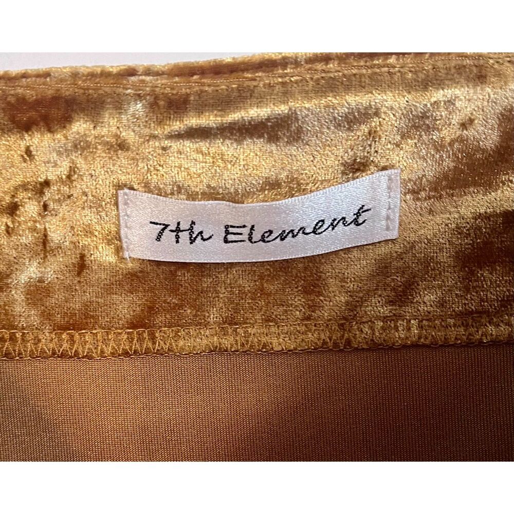 NWT 7th element gold velvet tank camisole adjustable straps 1X/XL - Picture 7 of 7